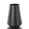 24" Black Metal Art Deco Fluted Decorative Vase